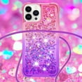 thumbnail image 4 of Funda para iPhone 15 PRO MAX Brillantina Líquida Divertida Reluciente y con Cristales en Movimiento Cuerpo Cruzado con Cordón Ajustable, 4 of 5