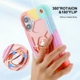 thumbnail image 3 of Dteck for iPhone 16 Case with Double Ring Stand, Heavy Duty Silicone +PC Military Grade Shockproof Back Cover for iPhone 16,Colorful Rosegold, 3 of 6