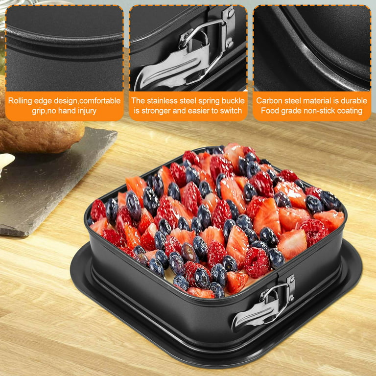 2PCS 9inch Springform Pan Carbon Steel Non-Stick Leakproof Round Cheesecake