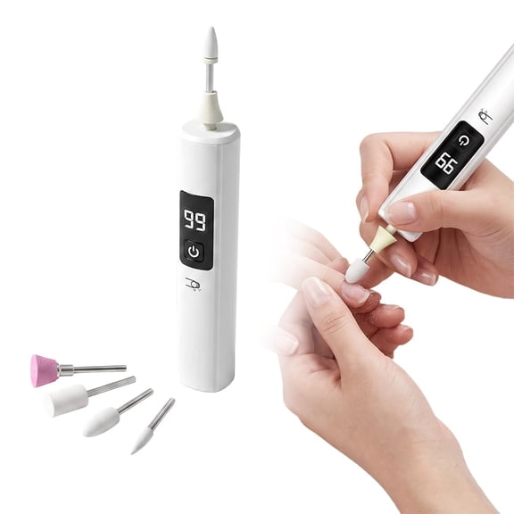 Professional Electric Nail Drill Rechargeable Nail File, 35000 RPM Cordless Rechargeable Nail Drill Kit with LCD Display, Ceramic Nail Bit Home Travel Use
