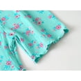 thumbnail image 6 of Beezizac Little Girl Pajamas – Soft Summer Short Sleeve Tee Set Ditsy Floral 2 Piece PJ Set Kid Size 2T, 6 of 7