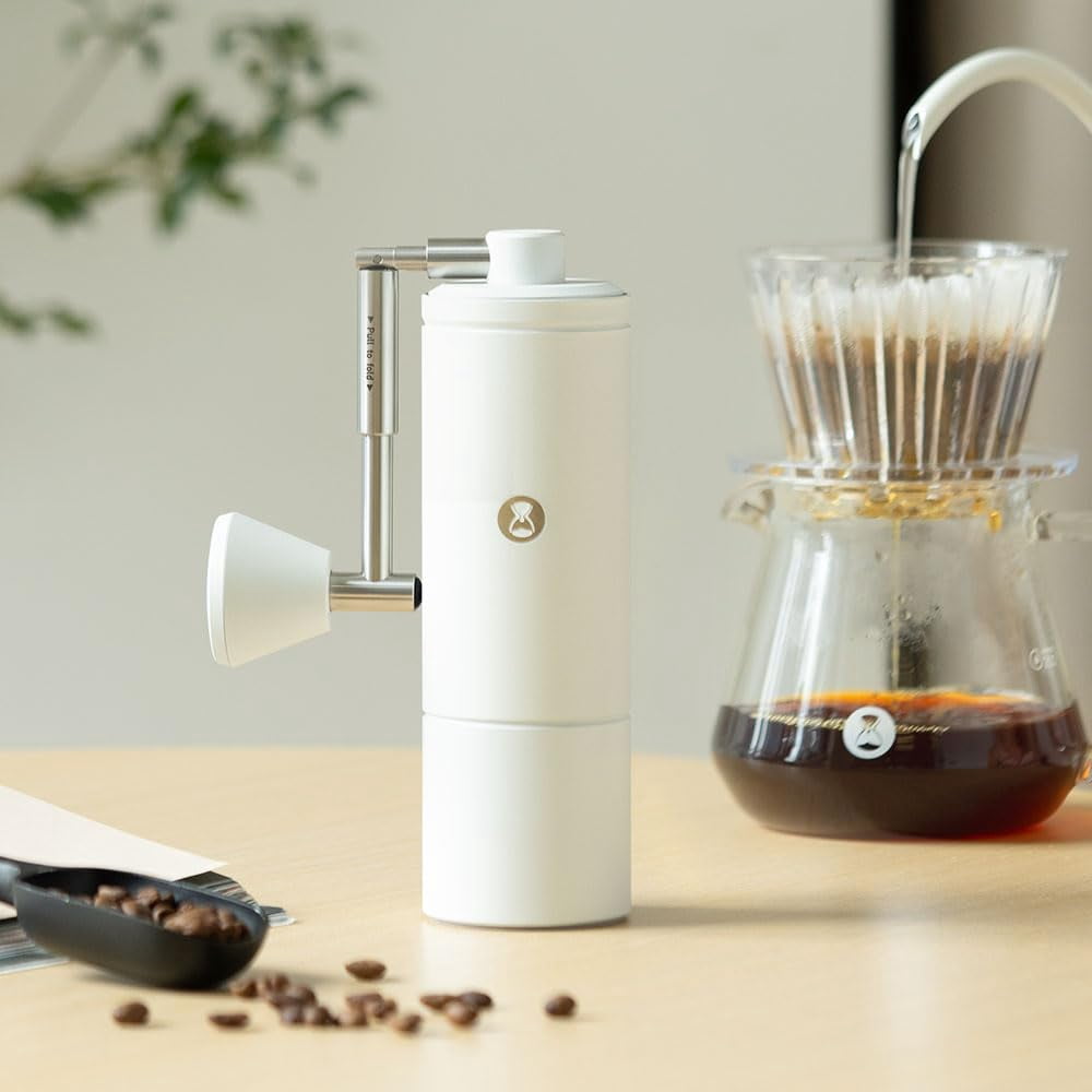 Chestnut C2S Manual Coffee Grinder Stainless Steel S2C Conical Burr Coffee Grinder, Capacity 25g Hand Coffee Bean Grinder, Double Bearing Positioning, Black