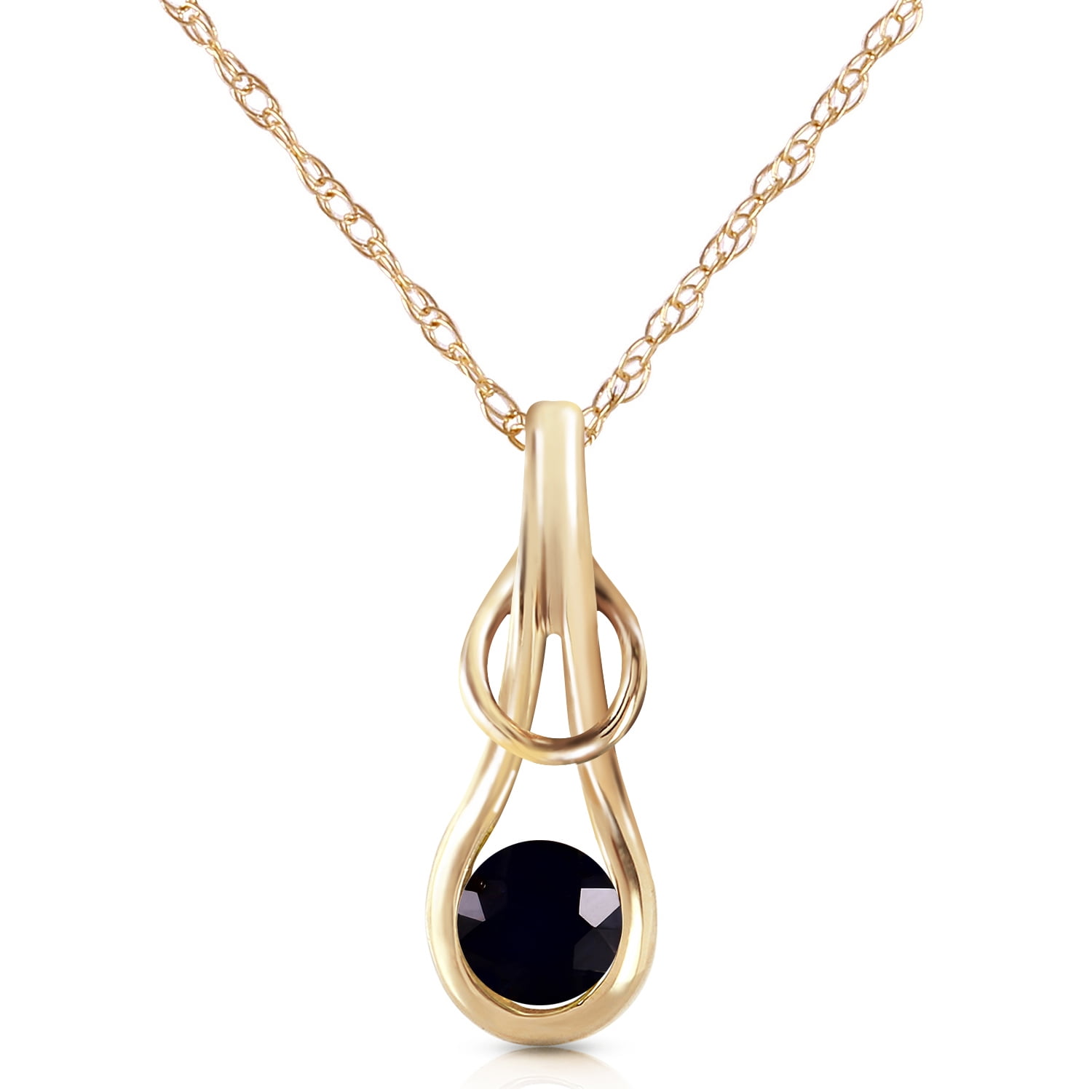 Galaxy Gold 14K Solid Gold 0.50 Carat Natural Black Diamond Necklace for Women - Yellow Gold Fine Jewelry