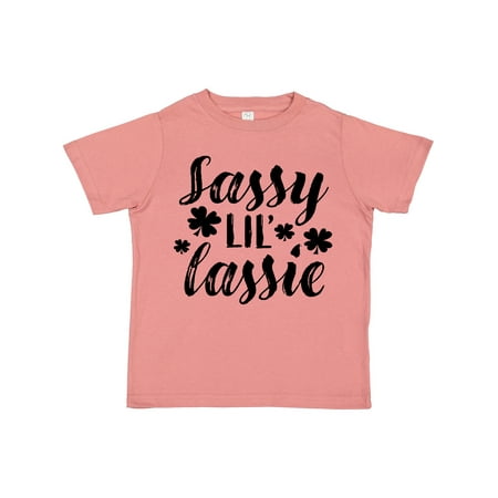 

Inktastic Saint Patrick s Day Sassy Lil Lassie with Shamrocks Gift Toddler Boy or Toddler Girl T-Shirt