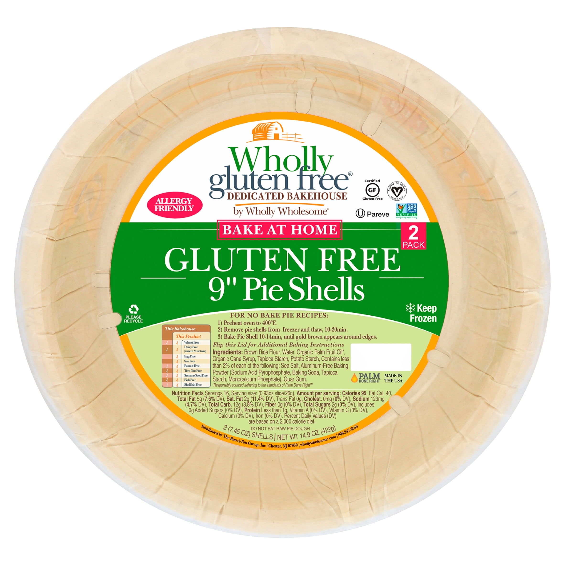 Wholly Gluten Free by Wholly Wholesome Bake At Home 9 quot Pie Shells 7 45 oz 2 count Walmart com Wholly Gluten Free by Wholly Wholesome Bake At Home 9 quot Pie Shells 7 45 oz 2 count Walmart com