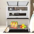 thumbnail image 4 of PETSCOSSET 3-Tier Wooden Hamster Cage with Storage Shelf Indoor Outdoor Large Guinea Pig Cage House and Habitat, 4 of 9