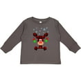 thumbnail image 3 of Inktastic Cute Flannel Reindeer with Christmas Bulbs and Snowflakes Boys or Girls Long Sleeve Toddler T-Shirt, 3 of 5
