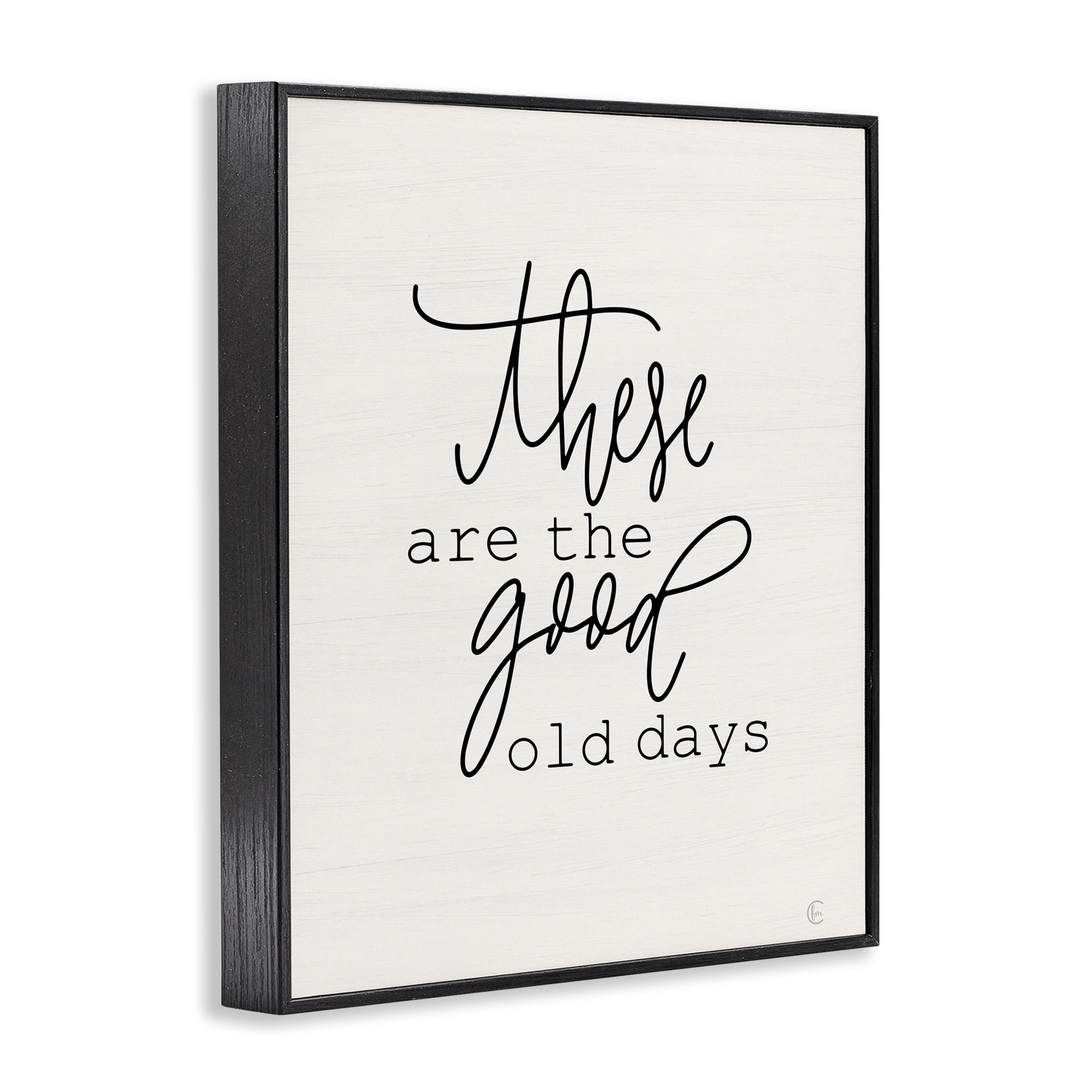 Stupell Industries Good Old Days Typography Painting Black Framed Art Print Wall Art, 16 x 20