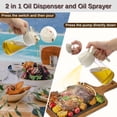 thumbnail image 5 of 2 in 1 Oil Dispenser Bottle Oil Spray Bottle for Kitchen, 17oz Oil and Vinegar Dispenser Olive Oil Bottle Kitchen Oil Sprayer Mister for Cooking Air Fryer (Grey), 5 of 5