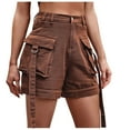 thumbnail image 3 of Wlynlyn Denim Shorts for Women High Waisted Jeans Shorts Wide Leg Cargo Shorts with Pockets, 3 of 8