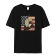 thumbnail image 5 of T Shirts for Women Short Sleeve Cotton Crewneck T-Shirt, Eagle USA Flag Vintage Tee Tops Casual Basic T-Shirts, XS-5XL Black XS, 5 of 7