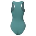 thumbnail image 3 of A2Y Women's Fashion Basic Premium Cotton Racerback Tank Body Suit Dusty Teal L, 3 of 5