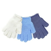 EvridWear Exfoliating Dual Texture Bath Gloves for Shower Spa Massage 3 Pairs