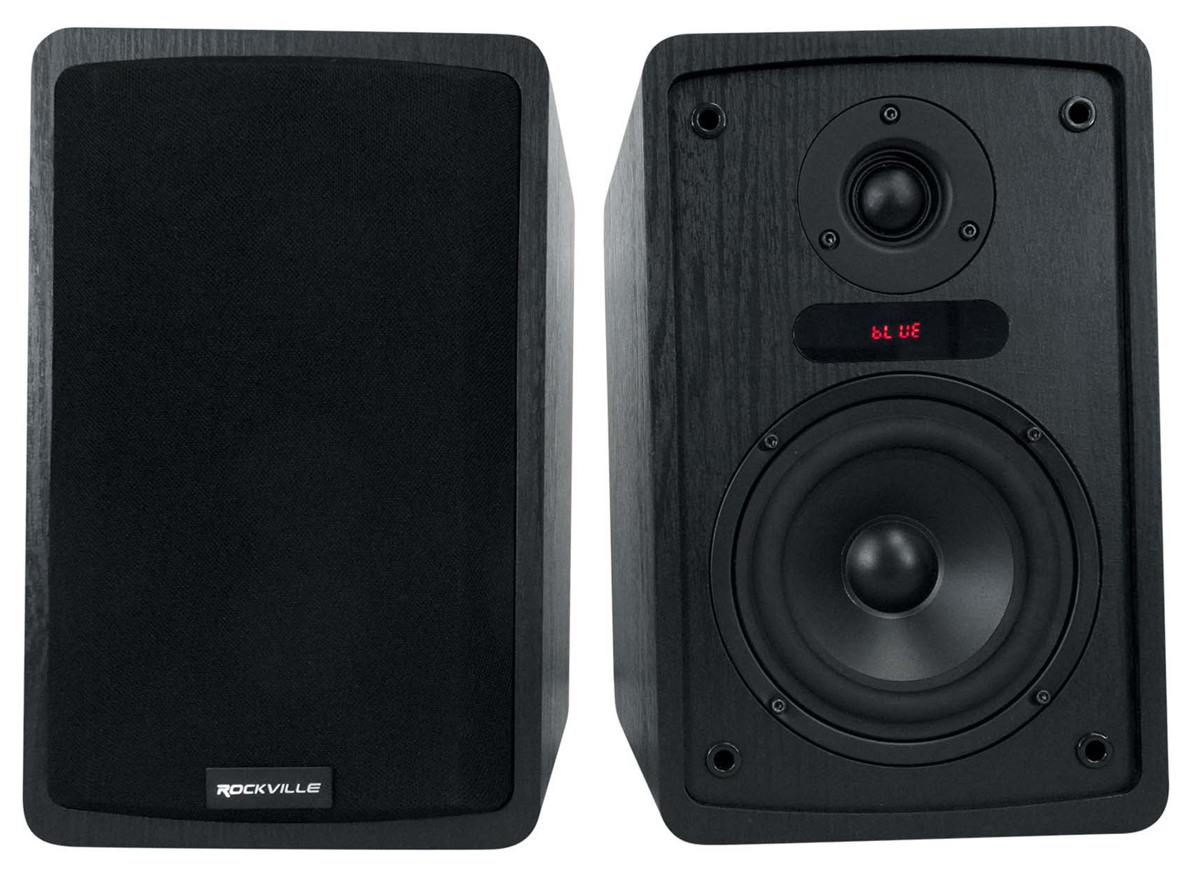 Rockville ELITE-5B Bluetooth Bookshelf Speakers – 800W, 5.25" Drivers, Optical & USB Inputs, Dual Mic Inputs, Black Finish