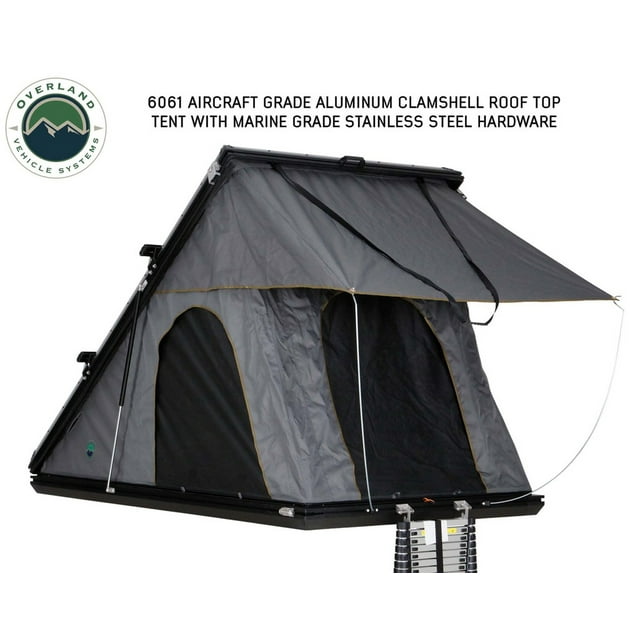 Overland Vehicle Systems Tent 18099901 Mamba 3; Vehicle Roof Top; Clam Shell Design; Polyester Canvas; With Window; With Cover; 2 Person Capacity