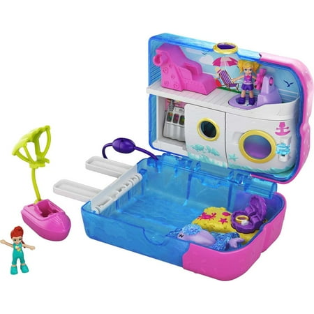 Polly Pocket Pocket World Sweet Sails Cruise Ship Compact Playset with 2 Micro Dolls & Accessories