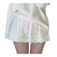 thumbnail image 1 of Women‘s Lace Shirt Extender Layering Fake Top Lower Sweep Half-Length Plus Size A Version Underskirt Black L, 1 of 6