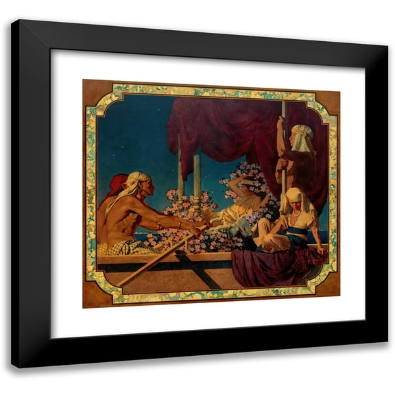 Maxfield Parrish 13x12 Black Modern Framed Museum Art Print Titled - Cleopatra (1917)
