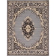 thumbnail image 1 of Unique Loom Reza Tapis Traditionnel Persan 9' x 12' Rectangle Gris/ivoire, 1 of 5