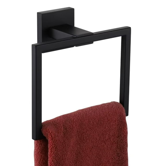 KOKOSIRI Bathroom Hand Towel Ring Bath Towel Holder Lavatory Wall Mount Matte Black B3004BK