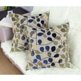 thumbnail image 5 of Throw Pillow Case CaliTime 18" X 18" Luxury Chenille Cute Leaves Cushion Cover Shell for Couch Sofa Home Decoration Ecru Blue, 5 of 5