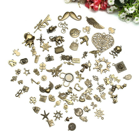 ARTISTORE 100 Pieces Alloy Mixed Charms Pendants DIY for Jewelry Making and