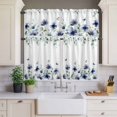 thumbnail image 3 of Kitchen Window Curtains Valance and Tier Set, Purple Wild Flower Butterfly Rod Pocket Tier Curtain Valance Set, Gradient Eucalyptus Leaves Light Filtering Cafe Curtains for Bedroom Living Room, 3 of 9