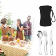 thumbnail image 1 of tumgatte 3PCS Stainless Steel Cutlery Set Stainless Steel Spoon Fork Chopsticks Student Travel Portable Set Gift Tableware Clearance, 1 of 3