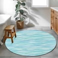 thumbnail image 3 of Sea Waves Round Area Rug 3Ft Washable Small Circle Rugs for Kitchen Entryway, Summer Nautical Coastal Waves Watercolor Green Non-Slip Carpet Floor Mats Indoor Outdoor Carpet Runner Home Decor, 3 of 8