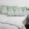 thumbnail image 3 of Green Pillow Covers, Linen Long Throw Pillow Case, Eucalyptus Leaves Holiday Pillow Protector Decorative Cushion Cover for Living Room/Bedroom 12" x 20", 3 of 8