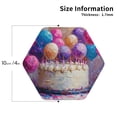 thumbnail image 2 of Honeii Colorful Balloon Cake Celebration Print Leather Coaster Set of 4, Ideal for Safeguarding Your Furniture from Drinks Spills and Effortless Cleanup-Hexagon, 2 of 6