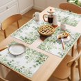 thumbnail image 5 of Spring Eucalyptus Leaves Placemats Set of 8 Green Summer Botanical Place Mats Indoor Wipeable Table Mats Washable Cloth Dining Table Placemats for Kitchen Holiday Party Home Decor 13x19 Inch, 5 of 9