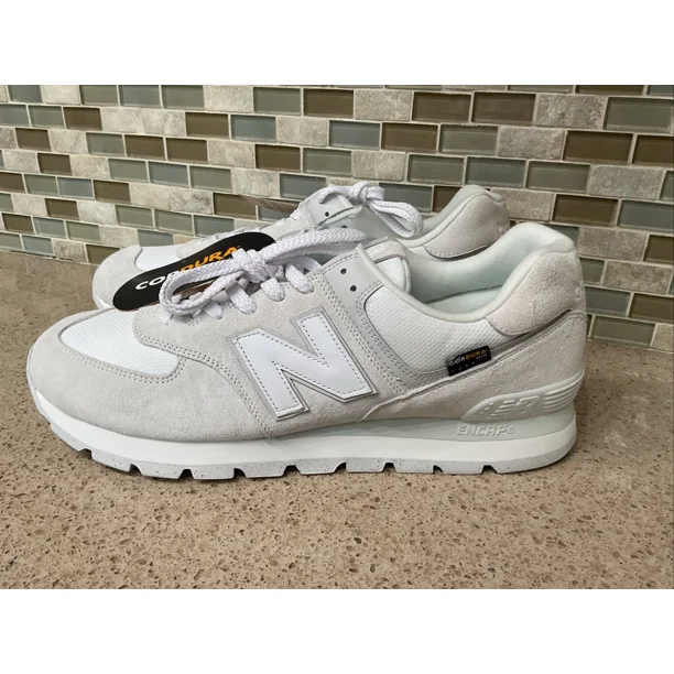 New Balance 574 White Gray Suede Cordura ML574D12 Men’s Size 16 New