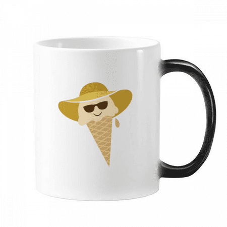 

Hat Glasses Head Sweet Ice Changing Color Mug Morphing Heat Sensitive Cup With Handles 350 ml