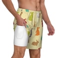 thumbnail image 3 of Picia Colorful Rabbit pattern Mens Swim Trunks with Compression Liner Stretch Beach Shorts Quick Dry with Zipper Pockets No-Chafing Board Shorts-Large, 3 of 9