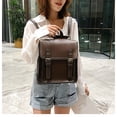 thumbnail image 4 of Mochila vintage, bolsa de cuero PU para mujer, mochila escolar de moda para niñas, bolsa de hombro para ocio, 4 of 5