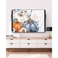 thumbnail image 3 of Outdoor TV Cover 60 to 65 Inch Weatherproof, Fall Thanksgiving Waterproof TV Screen Protector for Outside Decor with Zipper and Pocket 58"L x 37"H , Orange White Blue Pumpkin Rustic Leaf Flower, 3 of 7