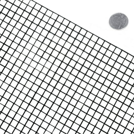 0.219' Wire - Fencer Wire 16 Gauge Black Vinyl Coated Welded Wire Mesh Size 0.5 inch by 0.5 inch (4 ft. x 50 ft.)