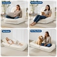 thumbnail image 2 of Lit Poire Convertible avec Réglage à 5 Positions, 2 Oreillers et Tissu Chenille, Sofa de Repos Multi-Usage pour Humains et Animaux de Compagnie, Tatami Lounge pour Chambre Salon Bureau, Noir/brun/beige, 2 of 9