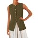thumbnail image 1 of Chaleco PRETTYGARDEN Blazer Sin Mangas con Botones Verde Militar XL, 1 of 8