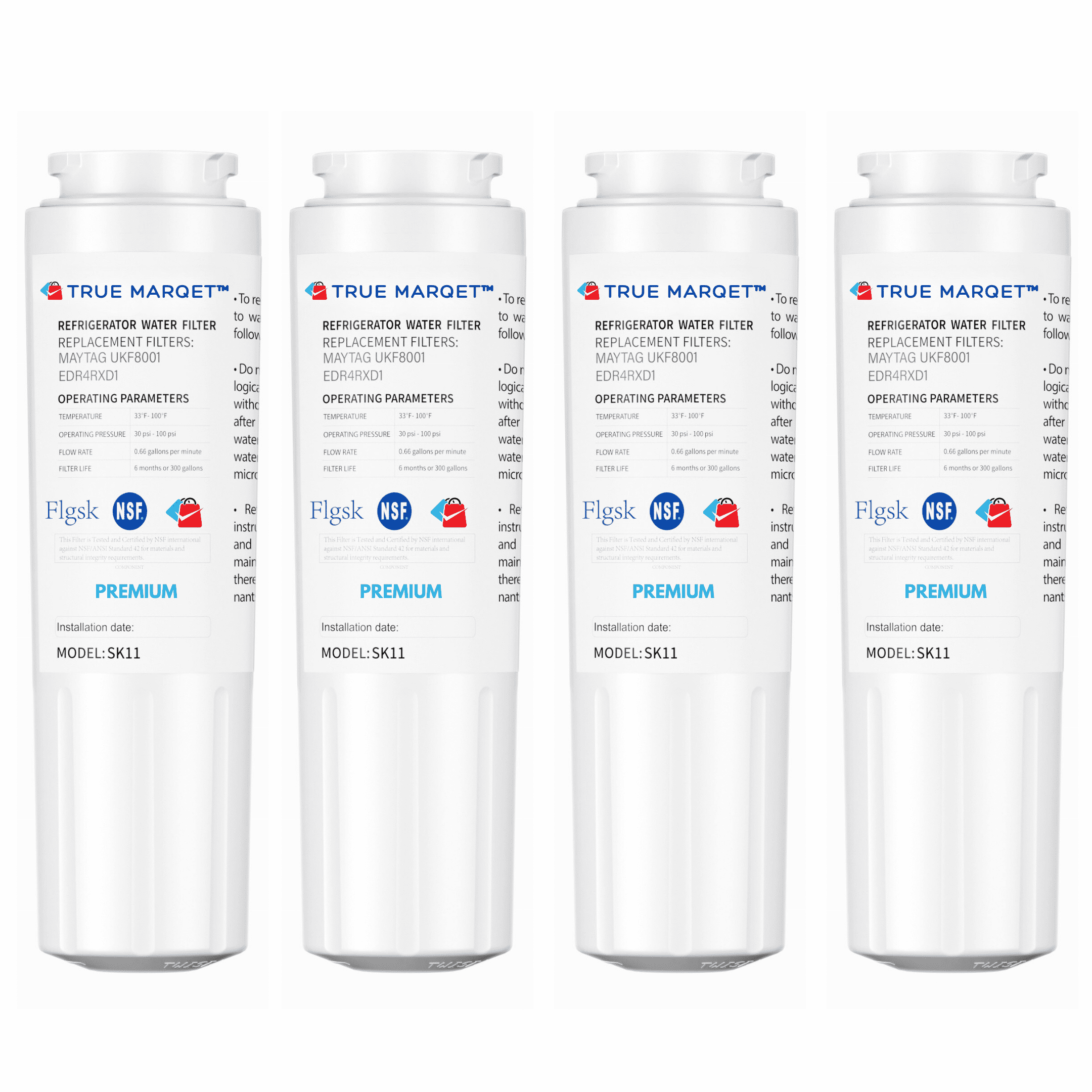 Water Filter Replacement For EveryDrop EDR4RXD1, Water Filter 4, Whirlpool WHR4RXD1, KAD4RXD1 and 469006 Refrigerator Water Filters New 2 Pack