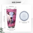 thumbnail image 4 of Daiia Flower Field Cow Printed 20oz Insulated Coffee Cup with Straw Topper, Fully Spill Proof Travel Coffee Mug, Stainless Steel Tumbler for Work Home Outdoor Car-Without Straw, 4 of 8