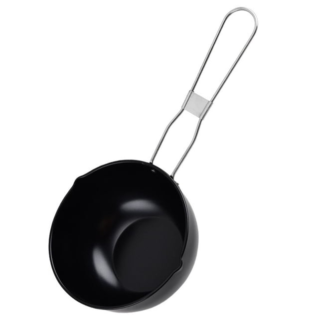 Portable Pot With Double Sided Pouring Lips For Camping Stainless Steel Pot For Soup Milk Camping Pan
