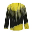 thumbnail image 5 of Sakmal Womens Tops Fashion Yellow Button Down Shirts Graphic Long Sleeve Collared Shirts for Women, 5 of 5