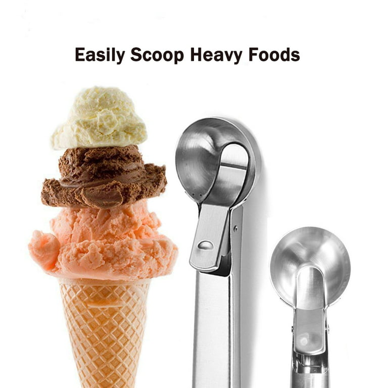 Ice Cream Scoop, 6cm Ice Cream Scoop 304 Stainless Steel Ice Cream Scoop  With Trigger, Professional Ice Cream Scoopers For Fruit Ice Cream Puree  Food