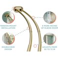 thumbnail image 3 of Zenna Home Double Curved Tension Shower Curtain Rod, No Drilling, Adjustable 50 to 72 Inches, Easy to Install Double Shower Rod, Rustproof, Gold, 3 of 5