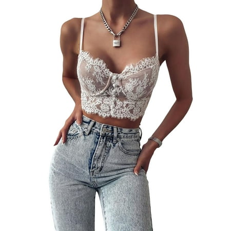 

Calsunbaby Women’s Perspective Lace Bra Solid Color Backless Suspender Body Shaping Lingerie