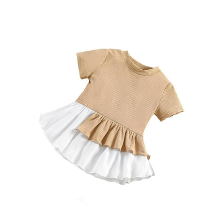 

Cute Colorblock Round Neck Short Sleeve Multicolor Toddler Girls T-Shirts (Girl s)
