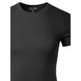 thumbnail image 4 of A2Y Women's Junior Fit Basic Solid Cotton Short Sleeve Crew Neck T Shirt Tee Tops Black M, 4 of 5