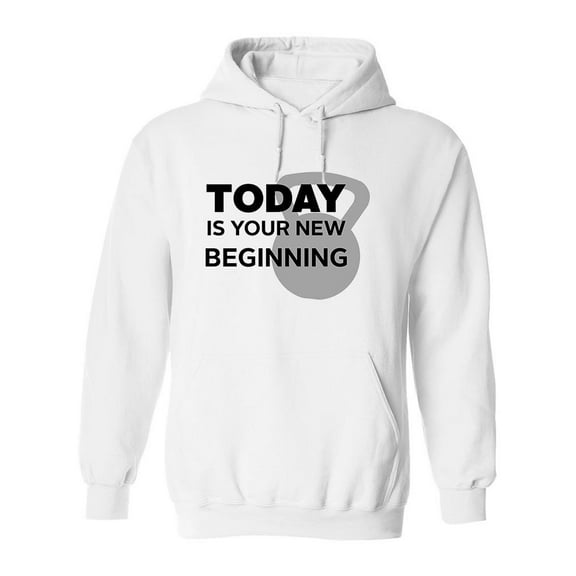 "today Is Your New Beginning". Hoodie Men -Image by Shutterstock, Male Small